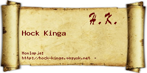 Hock Kinga névjegykártya